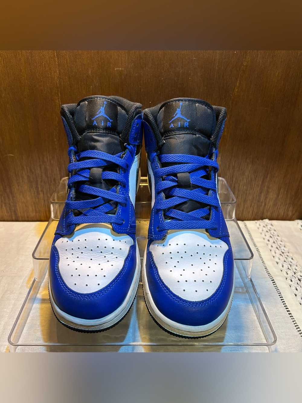 Nike Air Jordan 1 Mid GS Hyper Royal Blue Black White DQ8423-402 Size 7Y